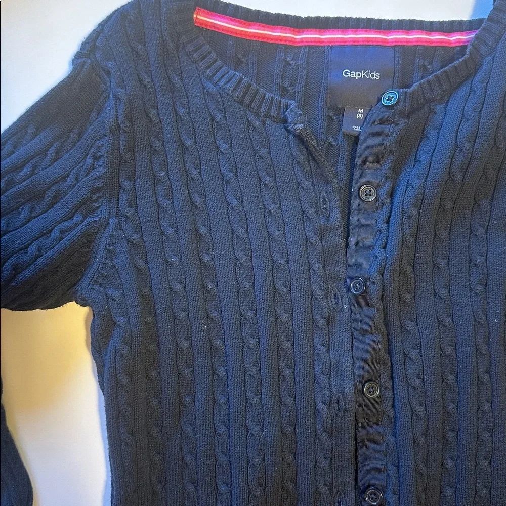 GapKids Navy Cable Knit Sweater Cardigan